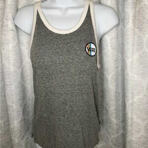 Vans Gray Racerback Tank Top Women’s Small Logo Patch Casual